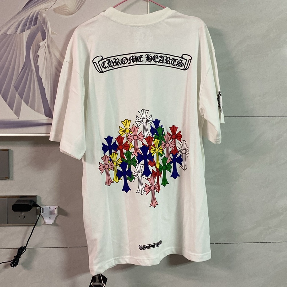 Chrome Hearts Colorful Cross Tee White Size M